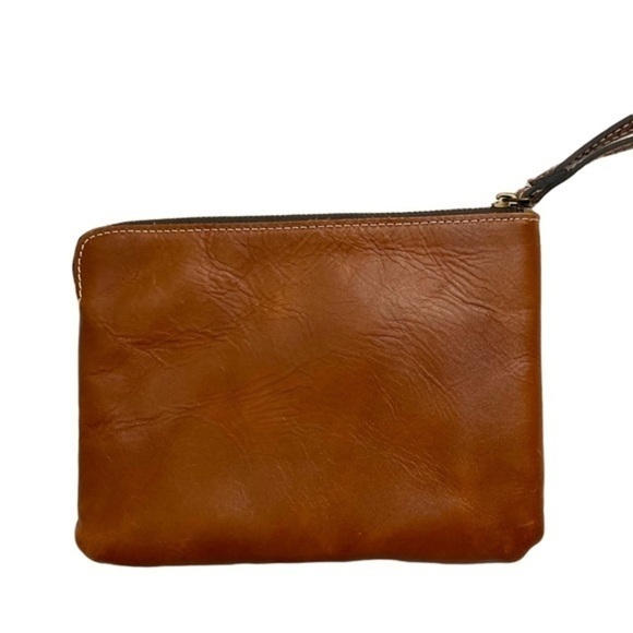 Patricia nash brown leather wristlet bag